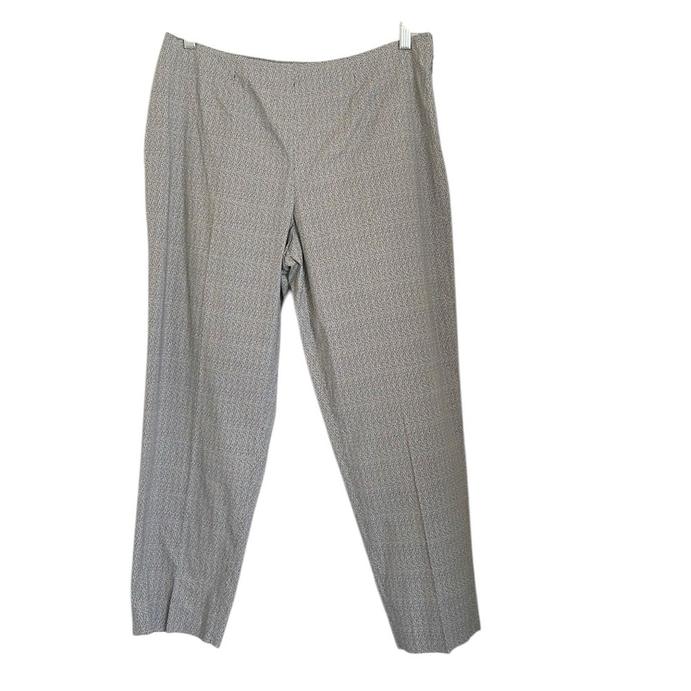 Piazza Sempione Audrey Straight-leg Cropped White/Blue Geometric Print Pants